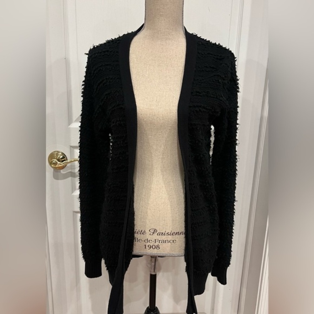 Black textured cardigan
